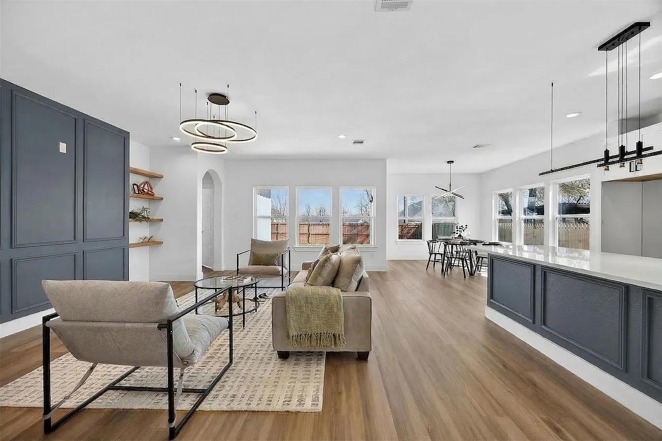 Open living and kitchen