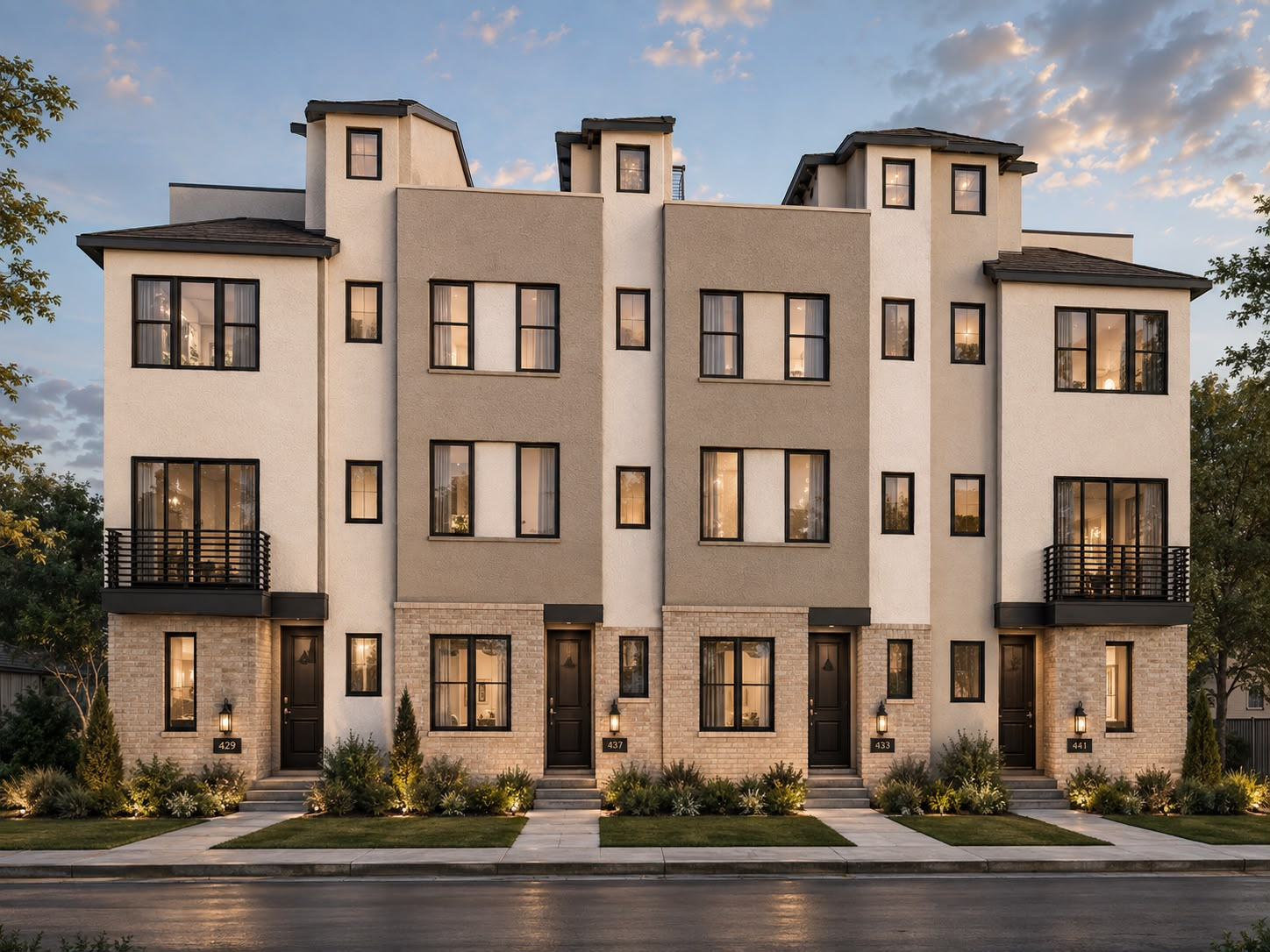 Concept elevation for 429, 433, 437 and 441 Rayner Ave