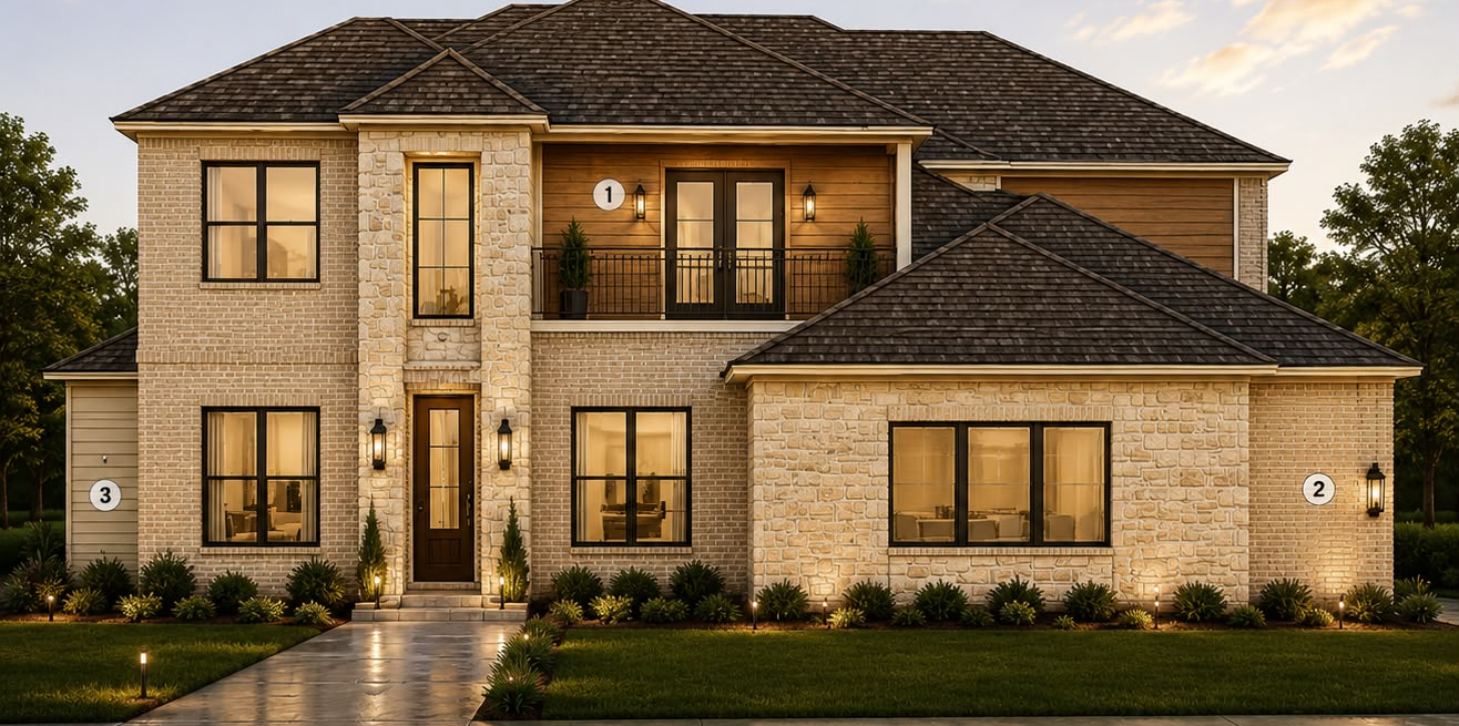 Front elevation, 6000 Waterview Drive